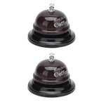 2Pcs Service Bell Exquisite Clear Sound Classic Shape Polishing Glossy Nonslip Base Call Bell for Hotel Restaurant HomeCoffee