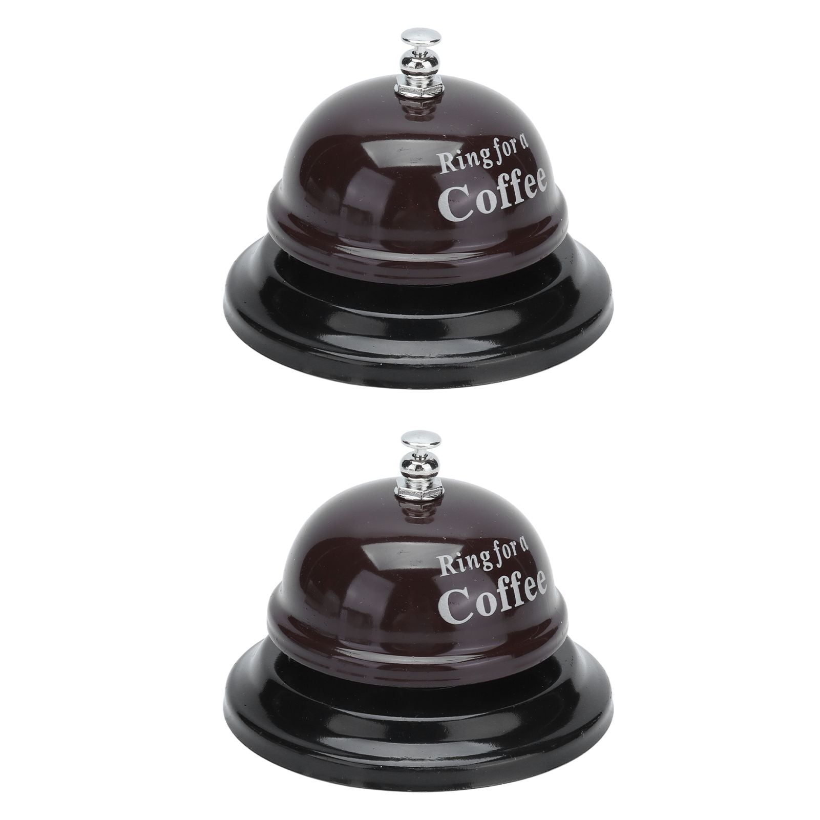 2Pcs Service Bell Exquisite Clear Sound Classic Shape Polishing Glossy Nonslip Base Call Bell for Hotel Restaurant HomeCoffee
