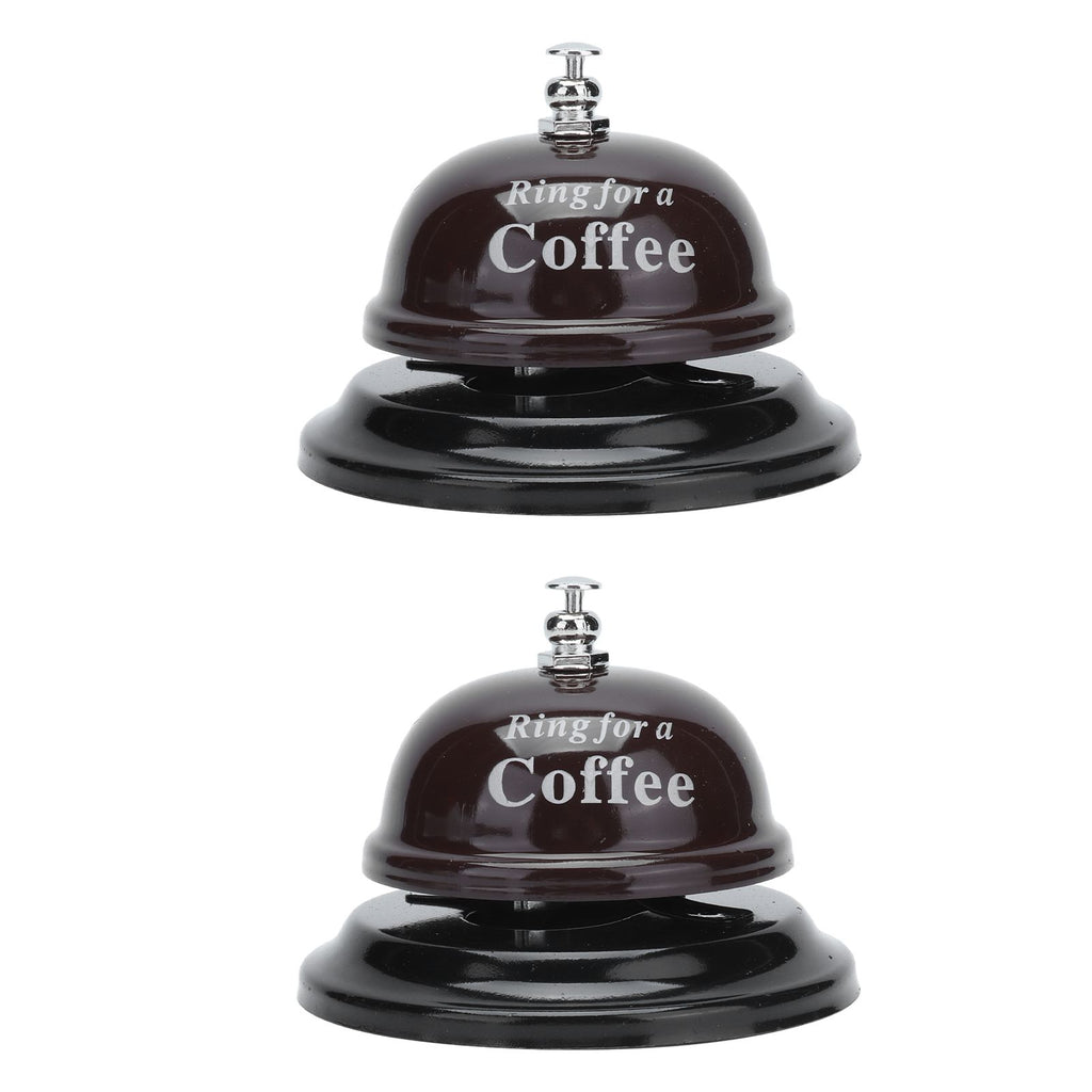 2Pcs Service Bell Exquisite Clear Sound Classic Shape Polishing Glossy Nonslip Base Call Bell for Hotel Restaurant HomeCoffee