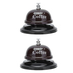 2Pcs Service Bell Exquisite Clear Sound Classic Shape Polishing Glossy Nonslip Base Call Bell for Hotel Restaurant HomeCoffee