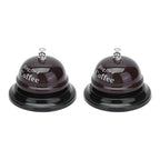 2Pcs Service Bell Exquisite Clear Sound Classic Shape Polishing Glossy Nonslip Base Call Bell for Hotel Restaurant HomeCoffee