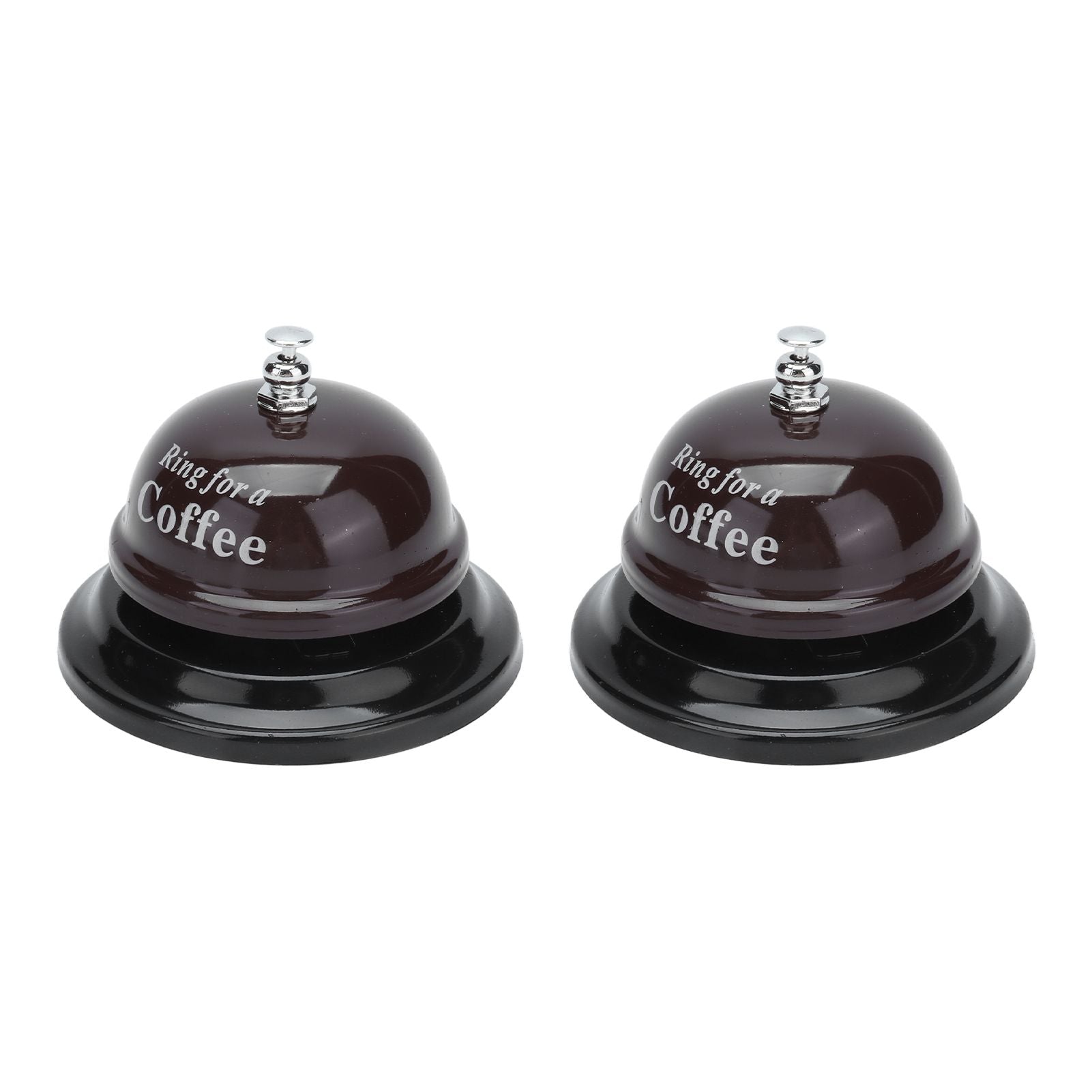 2Pcs Service Bell Exquisite Clear Sound Classic Shape Polishing Glossy Nonslip Base Call Bell for Hotel Restaurant HomeCoffee