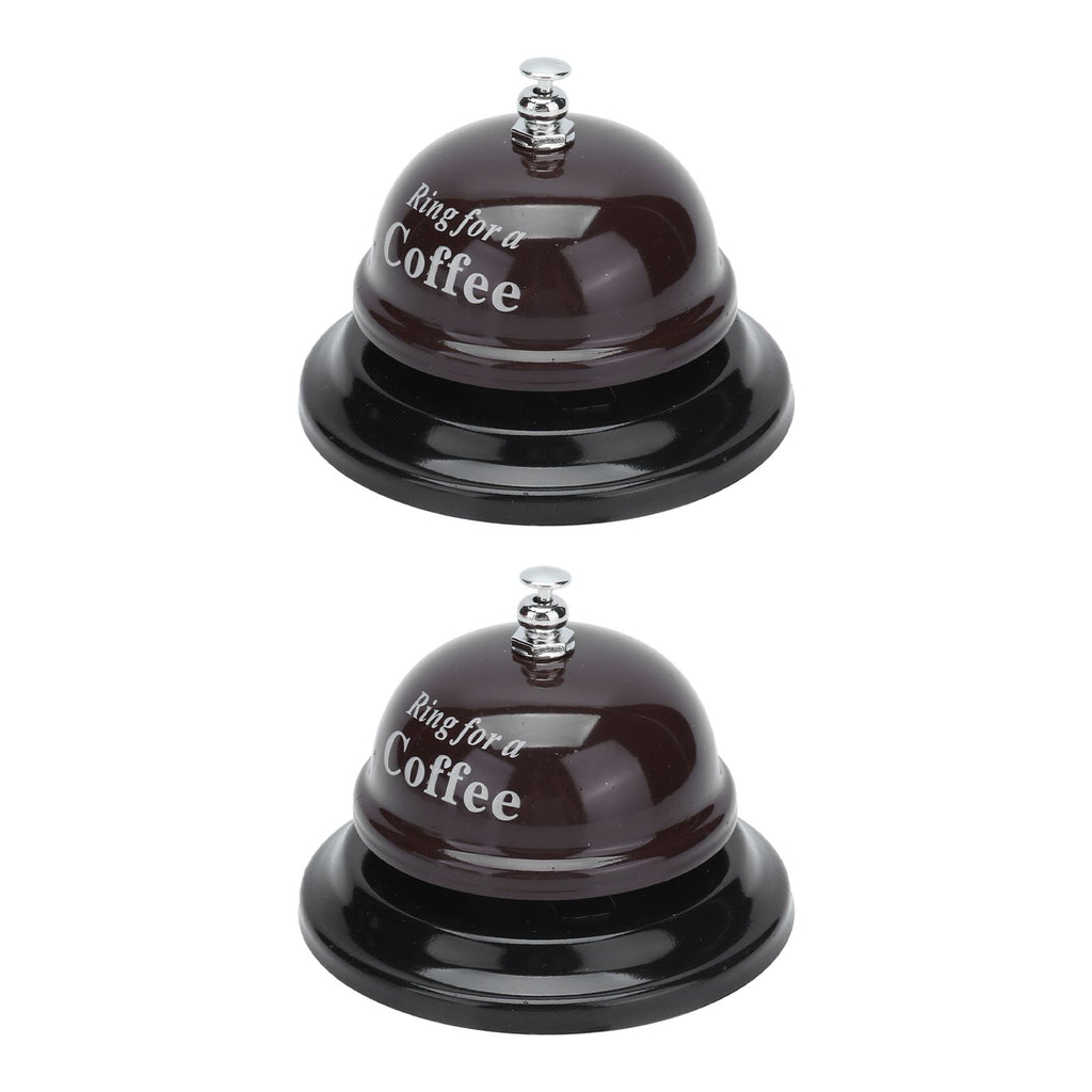 2Pcs Service Bell Exquisite Clear Sound Classic Shape Polishing Glossy Nonslip Base Call Bell for Hotel Restaurant HomeCoffee