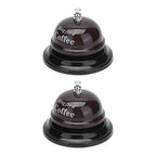 2Pcs Service Bell Exquisite Clear Sound Classic Shape Polishing Glossy Nonslip Base Call Bell for Hotel Restaurant HomeCoffee