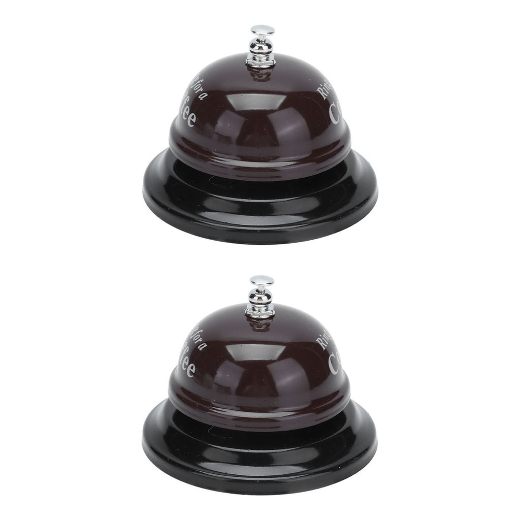 2Pcs Service Bell Exquisite Clear Sound Classic Shape Polishing Glossy Nonslip Base Call Bell for Hotel Restaurant HomeCoffee