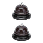 2Pcs Service Bell Exquisite Clear Sound Classic Shape Polishing Glossy Nonslip Base Call Bell for Hotel Restaurant HomeCoffee