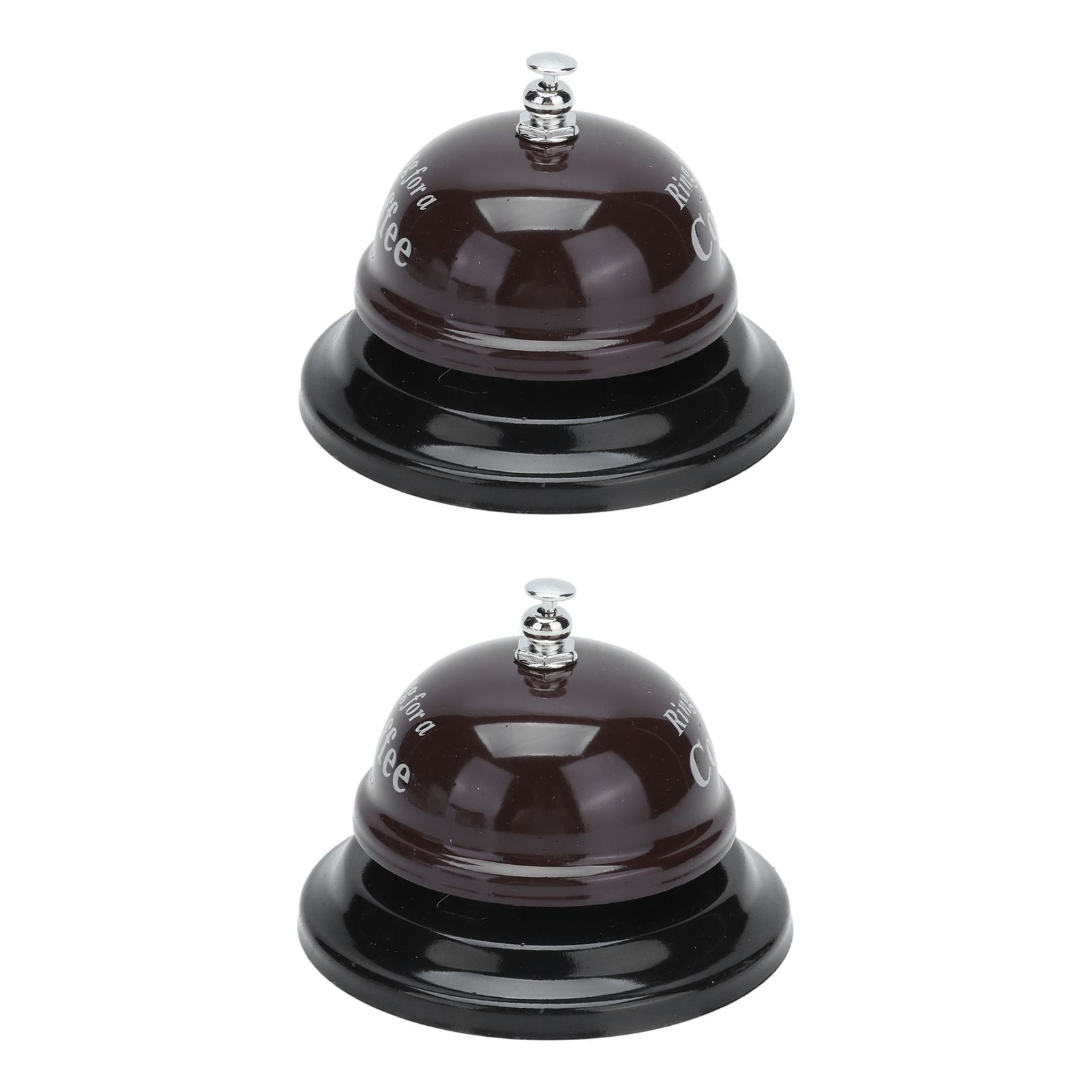 2Pcs Service Bell Exquisite Clear Sound Classic Shape Polishing Glossy Nonslip Base Call Bell for Hotel Restaurant HomeCoffee