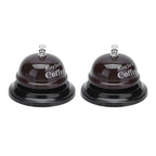 2Pcs Service Bell Exquisite Clear Sound Classic Shape Polishing Glossy Nonslip Base Call Bell for Hotel Restaurant HomeCoffee