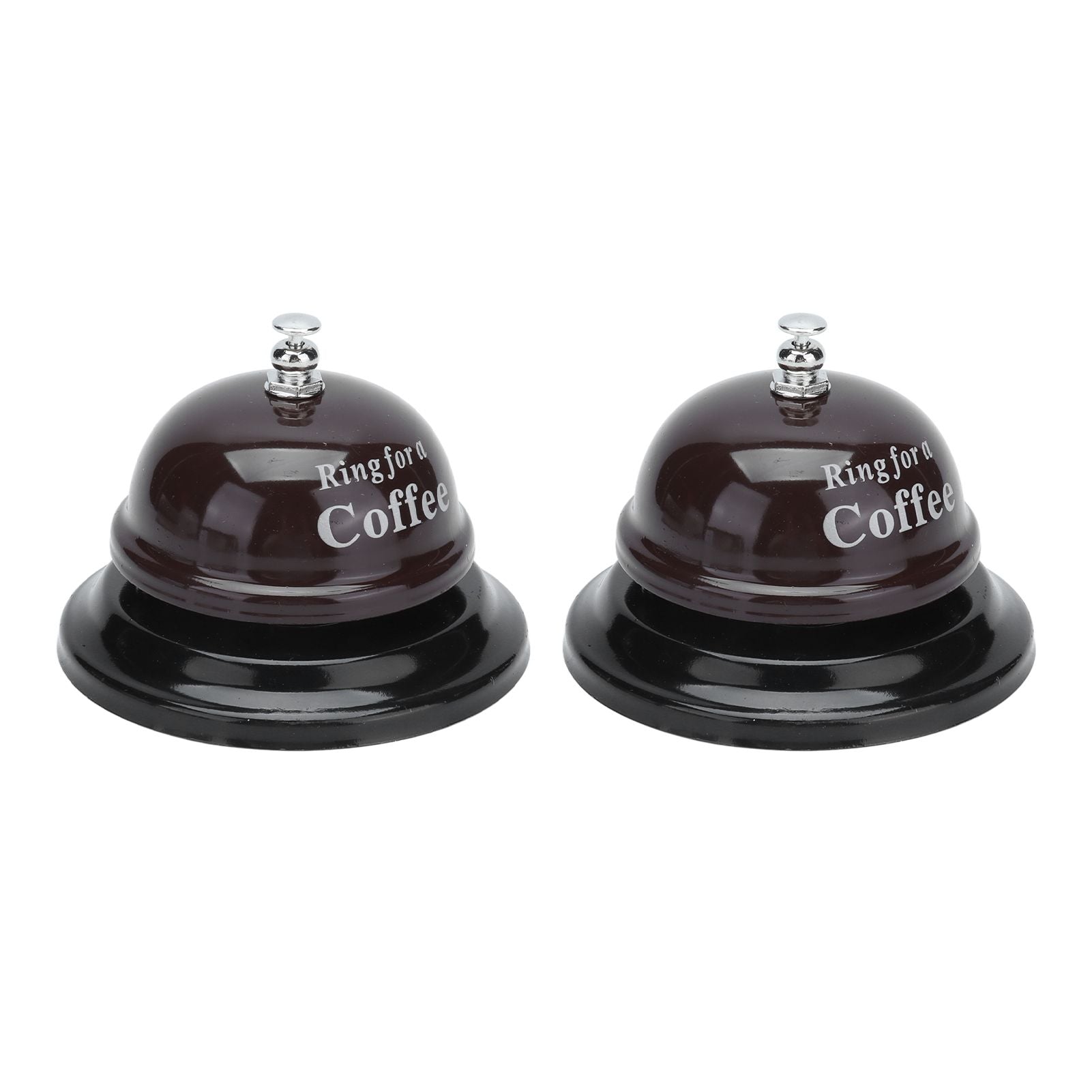 2Pcs Service Bell Exquisite Clear Sound Classic Shape Polishing Glossy Nonslip Base Call Bell for Hotel Restaurant HomeCoffee