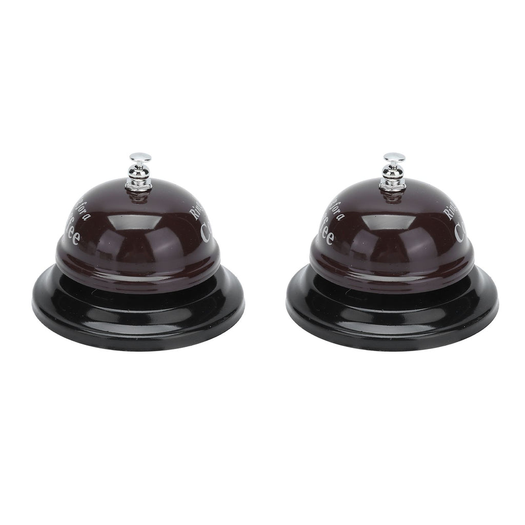 2Pcs Service Bell Exquisite Clear Sound Classic Shape Polishing Glossy Nonslip Base Call Bell for Hotel Restaurant HomeCoffee