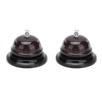 2Pcs Service Bell Exquisite Clear Sound Classic Shape Polishing Glossy Nonslip Base Call Bell for Hotel Restaurant HomeCoffee