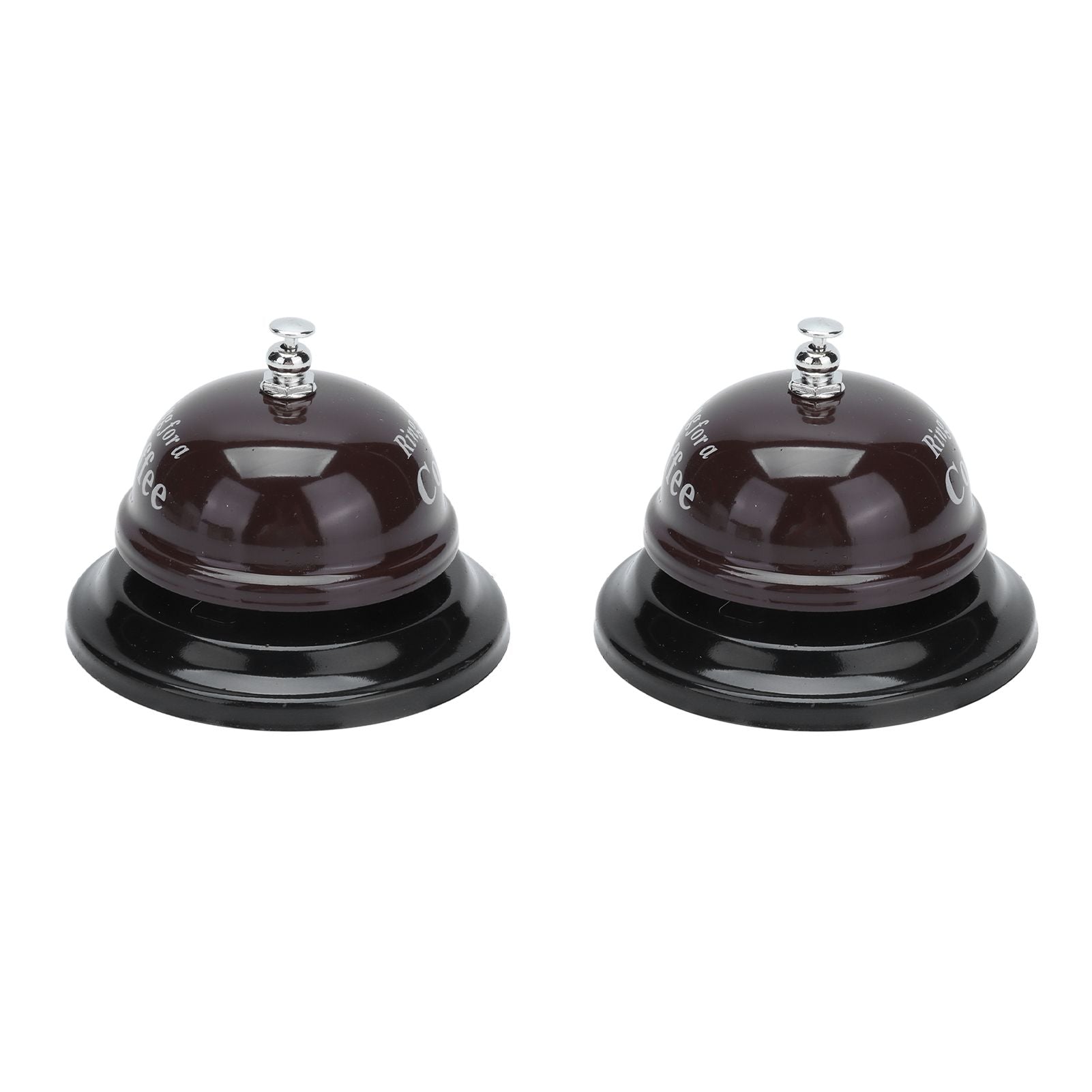 2Pcs Service Bell Exquisite Clear Sound Classic Shape Polishing Glossy Nonslip Base Call Bell for Hotel Restaurant HomeCoffee