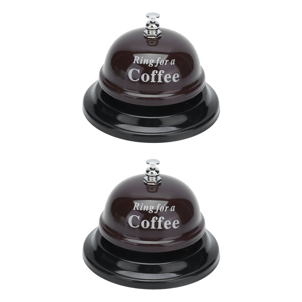 2Pcs Service Bell Exquisite Clear Sound Classic Shape Polishing Glossy Nonslip Base Call Bell for Hotel Restaurant HomeCoffee
