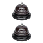2Pcs Service Bell Exquisite Clear Sound Classic Shape Polishing Glossy Nonslip Base Call Bell for Hotel Restaurant HomeCoffee