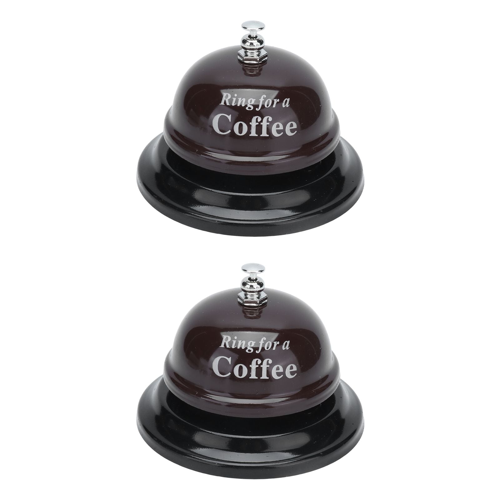 2Pcs Service Bell Exquisite Clear Sound Classic Shape Polishing Glossy Nonslip Base Call Bell for Hotel Restaurant HomeCoffee