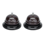 2Pcs Service Bell Exquisite Clear Sound Classic Shape Polishing Glossy Nonslip Base Call Bell for Hotel Restaurant HomeCoffee