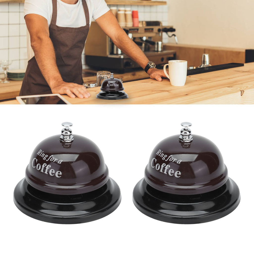 2Pcs Service Bell Exquisite Clear Sound Classic Shape Polishing Glossy Nonslip Base Call Bell for Hotel Restaurant HomeCoffee