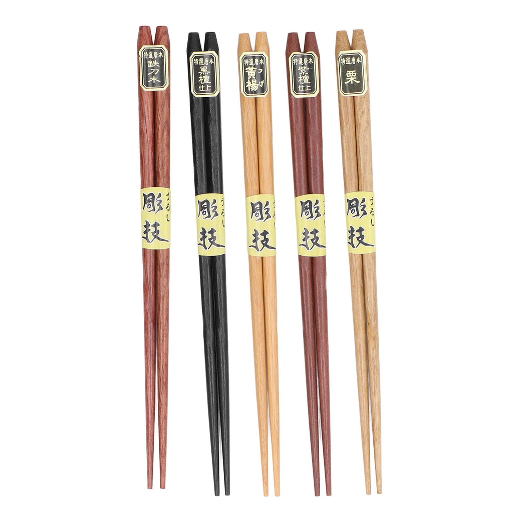 Chopsticks Set 5 Different Colors Natural Wood Antislip Design Feel Comfortable Chopsticks ReusablePointed Chopsticks