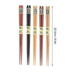 Chopsticks Set 5 Different Colors Natural Wood Antislip Design Feel Comfortable Chopsticks ReusablePointed Chopsticks