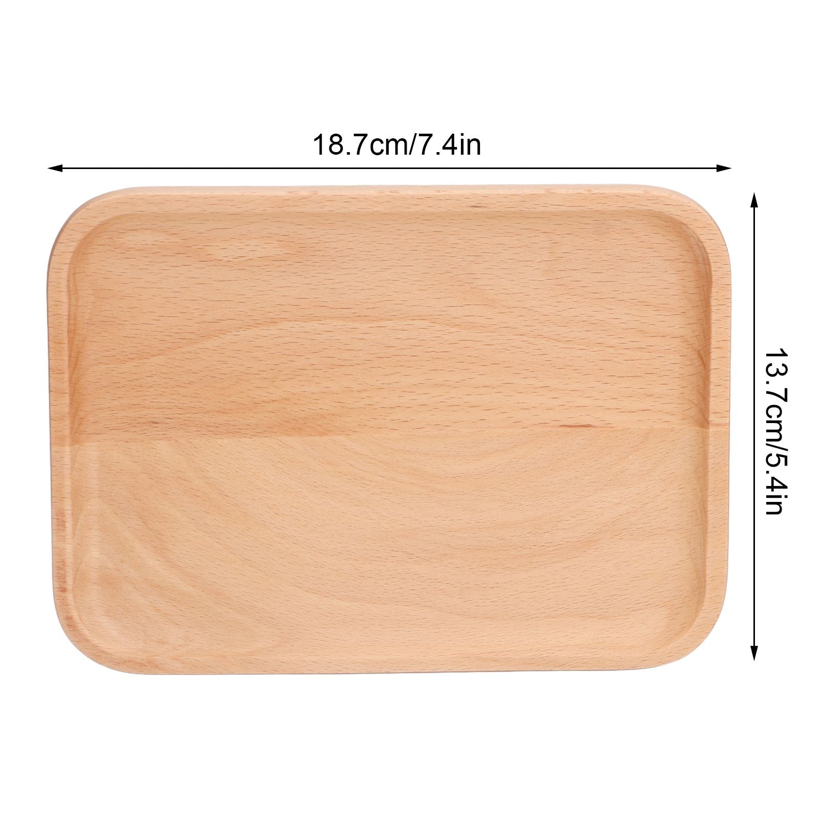 Wooden Rectangular Serving Tray Dinner Drink Food Snack Saucer Platter for Home Restaurants
