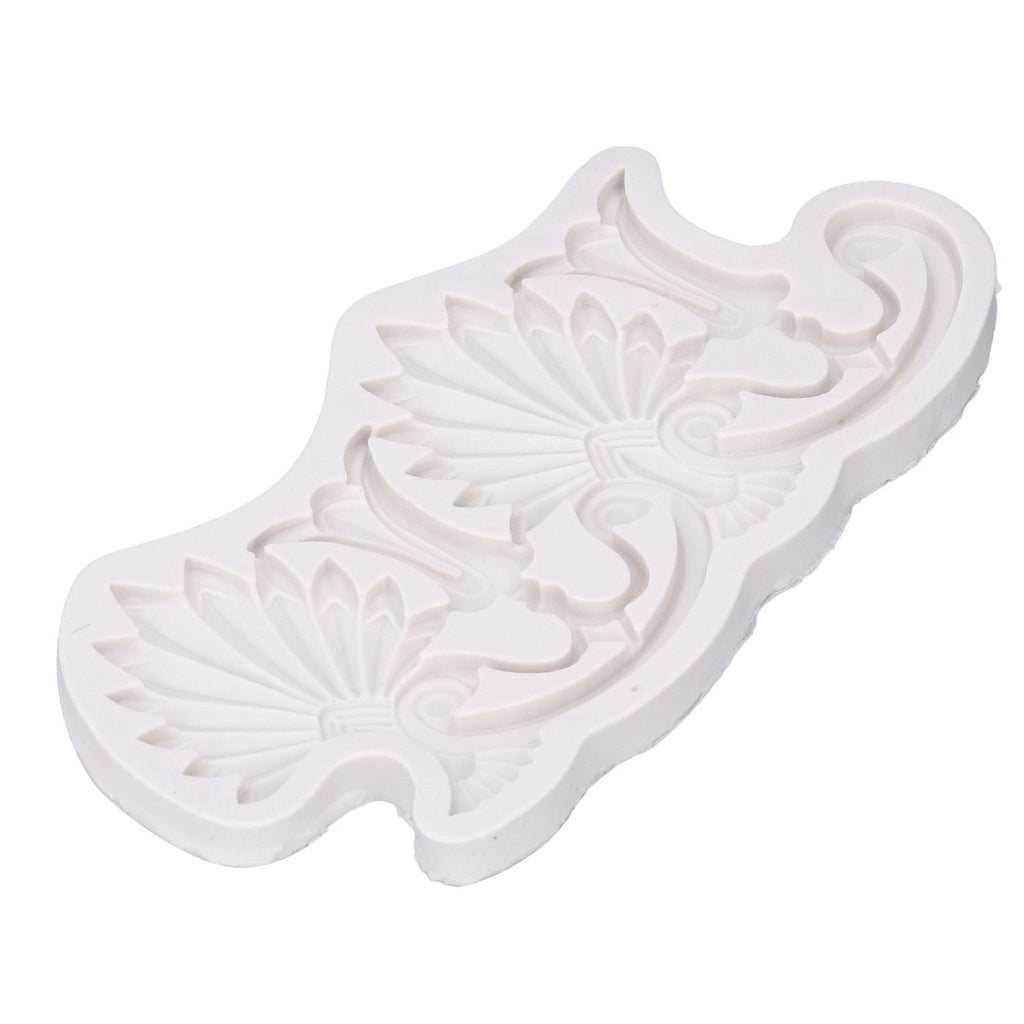 Cake Border Silicone Mold European Retro Pattern DIY Gray Nontoxic for Clay Resin Chocolate
