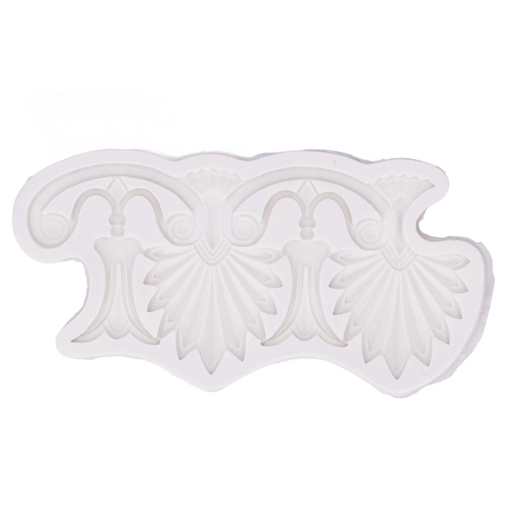 Cake Border Silicone Mold European Retro Pattern DIY Gray Nontoxic for Clay Resin Chocolate