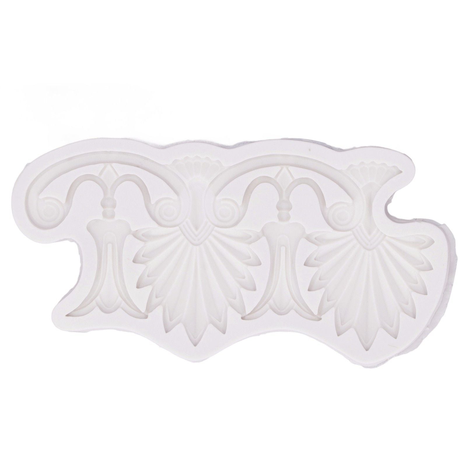 Cake Border Silicone Mold European Retro Pattern DIY Gray Nontoxic for Clay Resin Chocolate