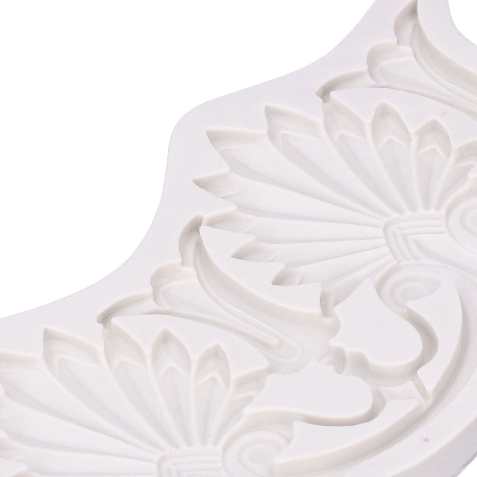 Cake Border Silicone Mold European Retro Pattern DIY Gray Nontoxic for Clay Resin Chocolate