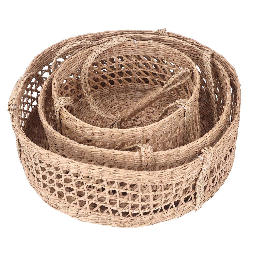 Hanging Fruit Basket Rattan 3 Tiers Multifunctional Foldable Elegant Style Easy Installation Hanging Produce Basket
