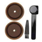 Reusable Coffee Capsule Lid Food Grade Silica Gel Environmental Resilient Lid with Brush Spoon for Vertuoline Pro Coffee Pod