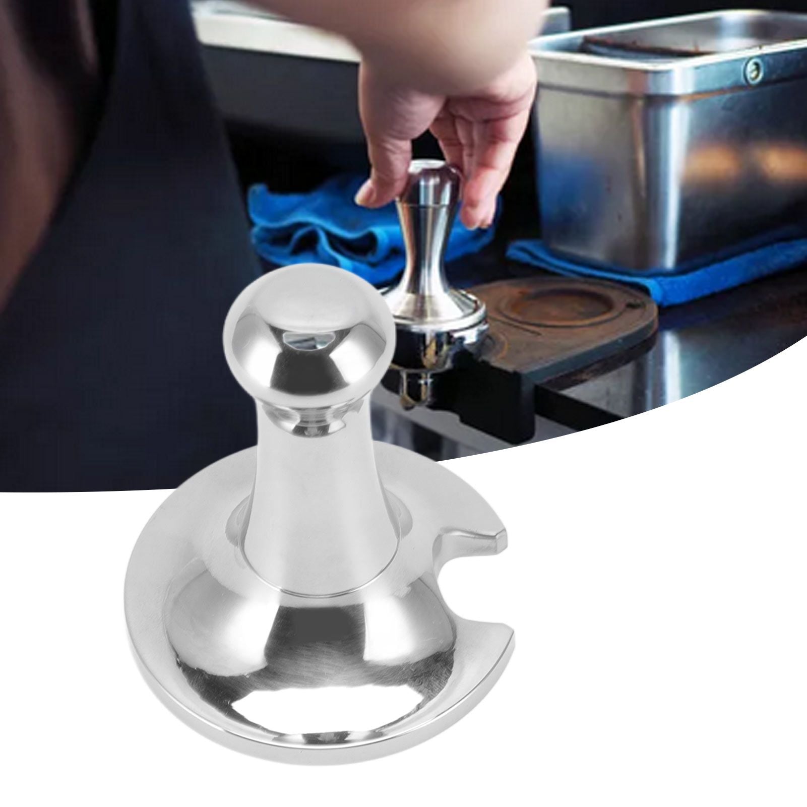 51mm Stainless Steel Coffee Tamper Ergonomic Easy to Clean Heavy Duty Coffee Tamper with Handle for Coffee Machines