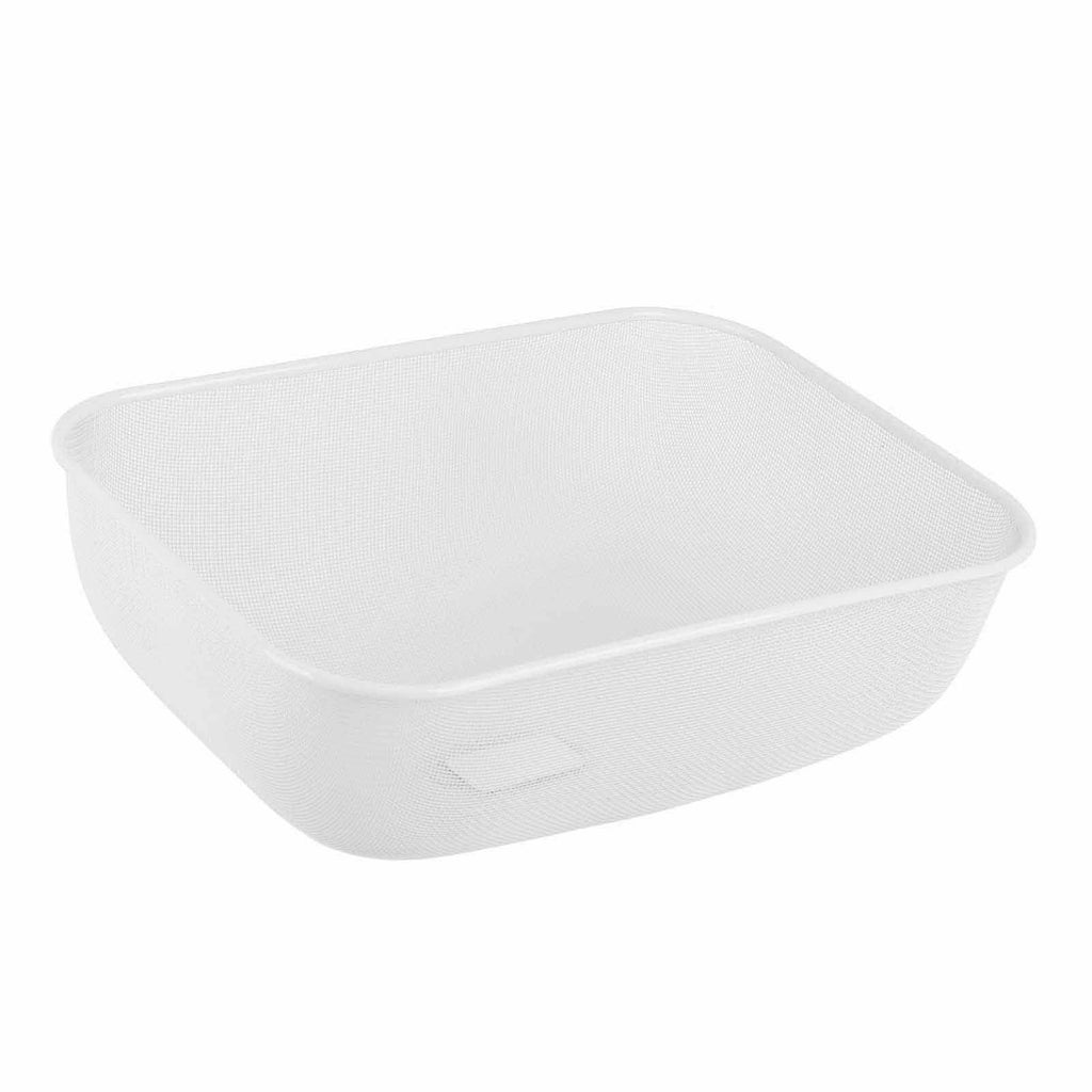 Food Cover Dense Mesh Design 180 Degree Rotatable Simple Iron Food Screen with Handle for Home Dining Room White Rectangle Large