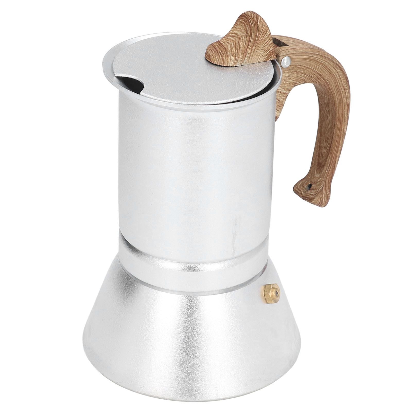 Moka Stove Coffee Maker Professional Metal Italian Coffee Maker for Home Travel Silver 150ml