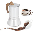 Moka Stove Coffee Maker Professional Metal Italian Coffee Maker for Home Travel Silver 150ml