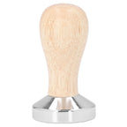 Coffee Tamper Detachable Food Grade Stainless Steel Flat Bottom Coffee Powder Press Hammer with Wooden Handle 49mm