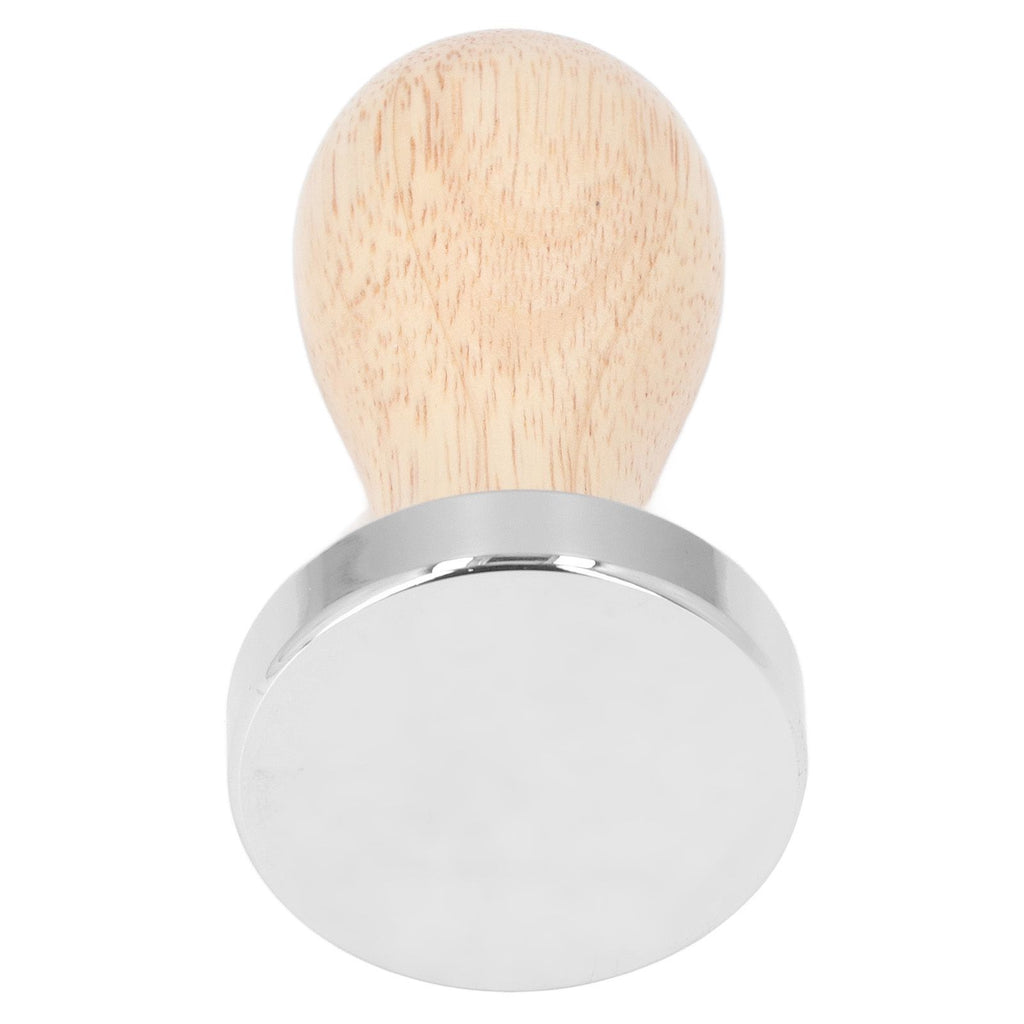 Coffee Tamper Detachable Food Grade Stainless Steel Flat Bottom Coffee Powder Press Hammer with Wooden Handle 49mm