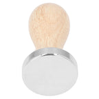 Coffee Tamper Detachable Food Grade Stainless Steel Flat Bottom Coffee Powder Press Hammer with Wooden Handle 49mm