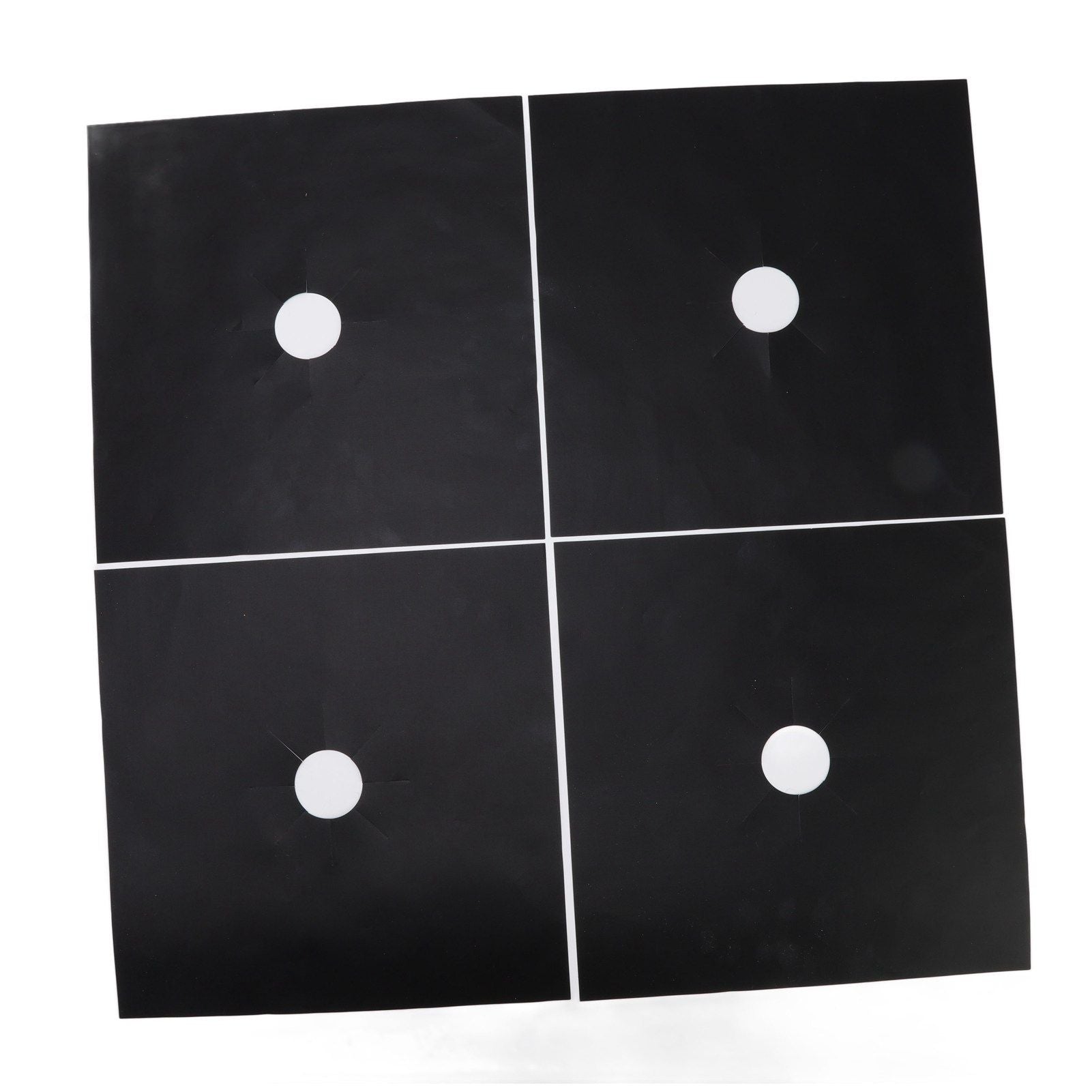 4Pcs Stove Burner Cover PTFE Coating Non Stick Gas Range Stove Top Protector Pad for Kitchen Cooking Black 27x27cm 0.1mm