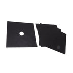 4Pcs Stove Burner Cover PTFE Coating Non Stick Gas Range Stove Top Protector Pad for Kitchen Cooking Black 27x27cm 0.1mm