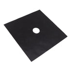 4Pcs Stove Burner Cover PTFE Coating Non Stick Gas Range Stove Top Protector Pad for Kitchen Cooking Black 27x27cm 0.1mm