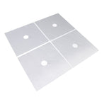 4Pcs Stove Burner Cover PTFE Coating Non Stick Gas Range Stove Top Protector Pad for Kitchen Cooking Silver 27x27cm 0.1mm