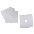 4Pcs Stove Burner Cover PTFE Coating Non Stick Gas Range Stove Top Protector Pad for Kitchen Cooking Silver 27x27cm 0.1mm