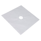 4Pcs Stove Burner Cover PTFE Coating Non Stick Gas Range Stove Top Protector Pad for Kitchen Cooking Silver 27x27cm 0.1mm
