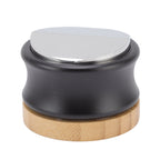 Coffee Distributor Stainless Steel Alloy Dual Head Adjustable Depth Coffee Leveler with Bamboo Base 53mm/2.09in