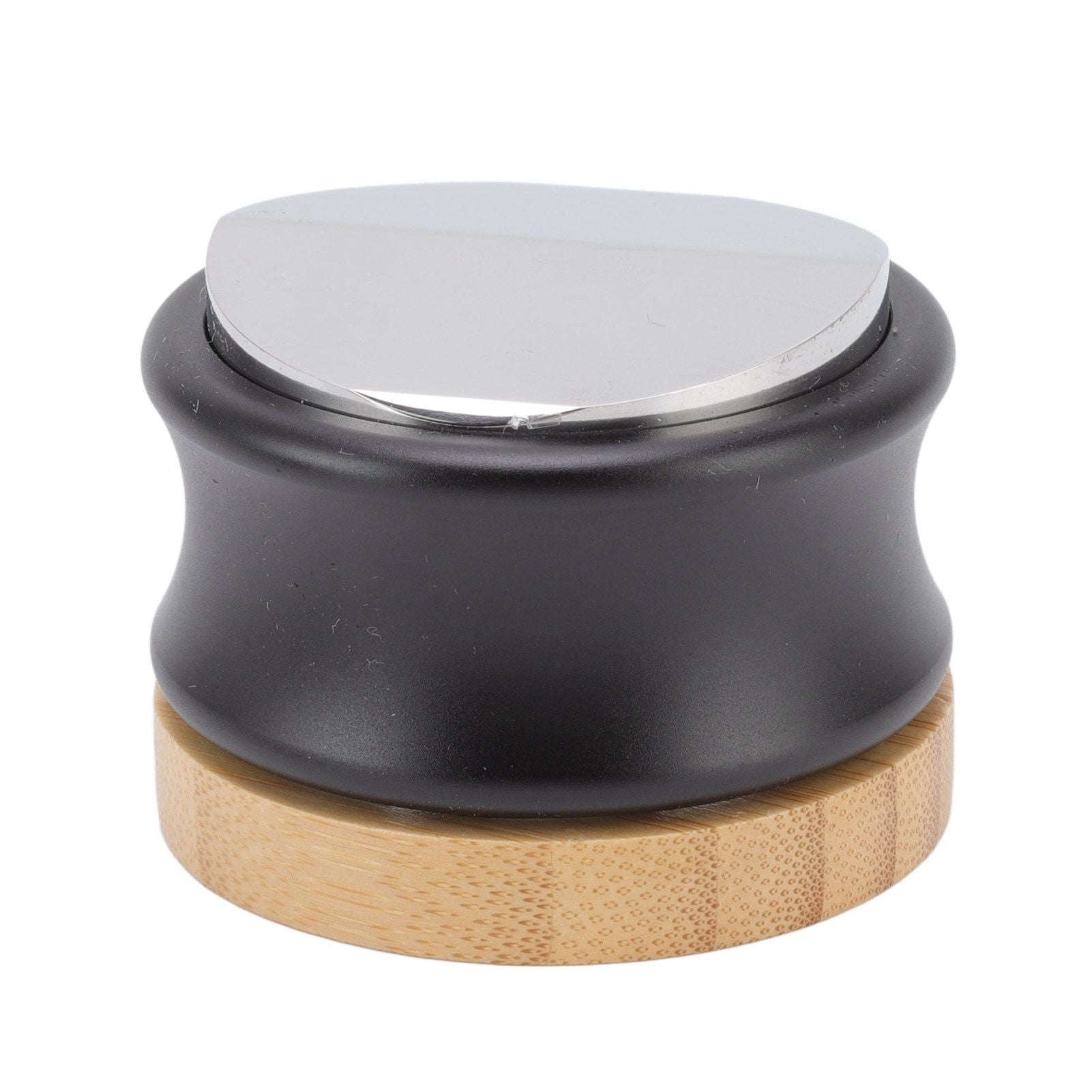 Coffee Distributor Stainless Steel Alloy Dual Head Adjustable Depth Coffee Leveler with Bamboo Base 58.5mm/2.3in
