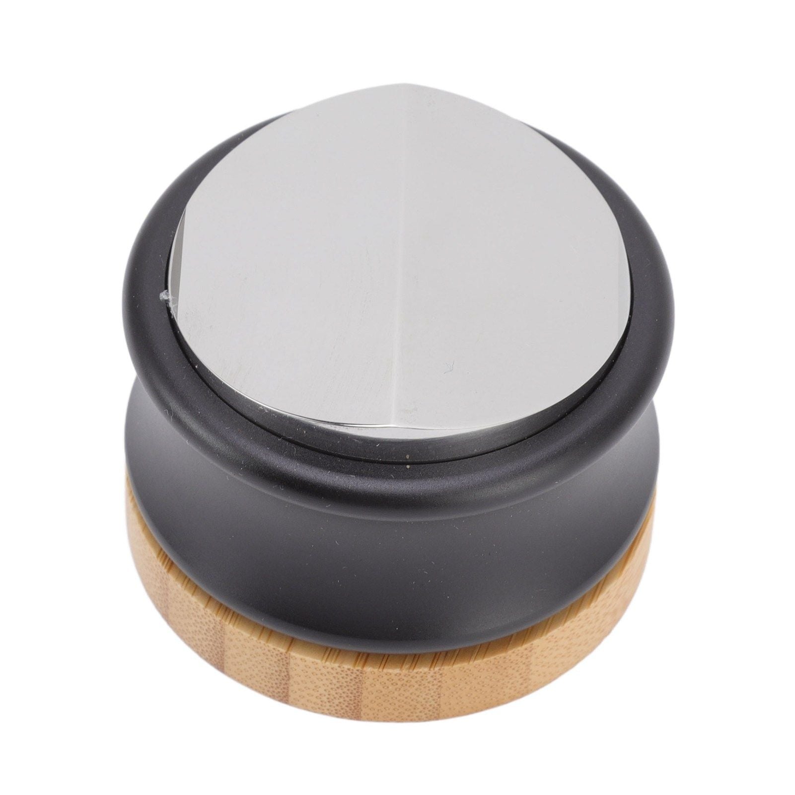 Coffee Distributor Stainless Steel Alloy Dual Head Adjustable Depth Coffee Leveler with Bamboo Base 58.5mm/2.3in