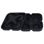 Pumpkin Ice Ball Mold 3D Pumpkin Shape Food Grade Silicone 4 Cells Easy Release Whiskey Ice Mold for Coffee Tea Cocktail Black