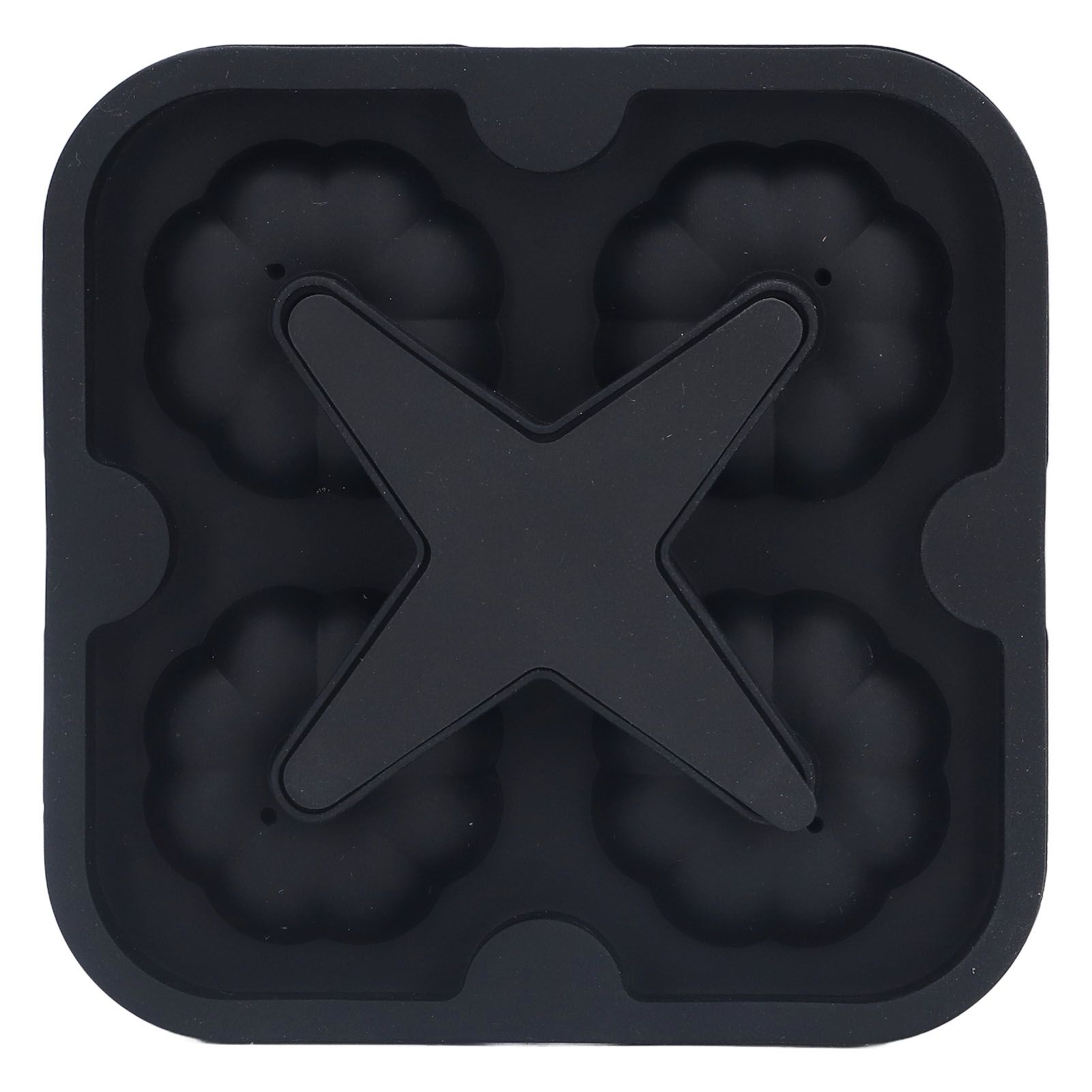 Pumpkin Ice Ball Mold 3D Pumpkin Shape Food Grade Silicone 4 Cells Easy Release Whiskey Ice Mold for Coffee Tea Cocktail Black