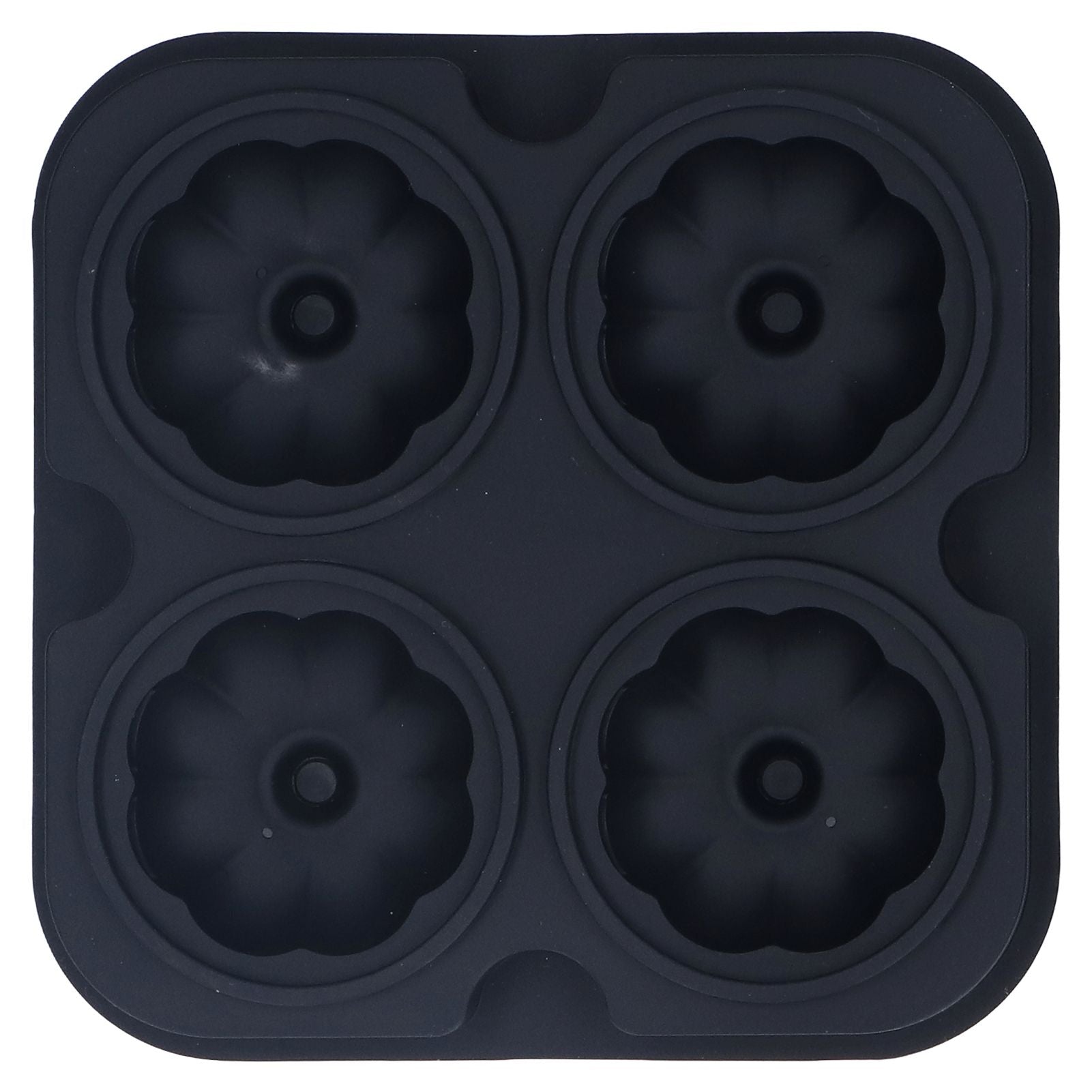 Pumpkin Ice Ball Mold 3D Pumpkin Shape Food Grade Silicone 4 Cells Easy Release Whiskey Ice Mold for Coffee Tea Cocktail Black