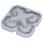 Pumpkin Ice Ball Mold 3D Pumpkin Shape Food Grade Silicone 4 Cells Easy Release Whiskey Ice Mold for Coffee Tea Cocktail Gray